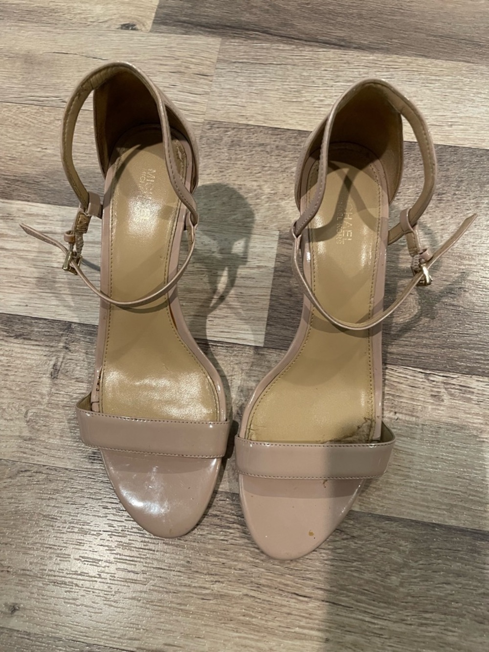 Michael Kors Blush Beige Ankle-Strap Open-Toe Heels